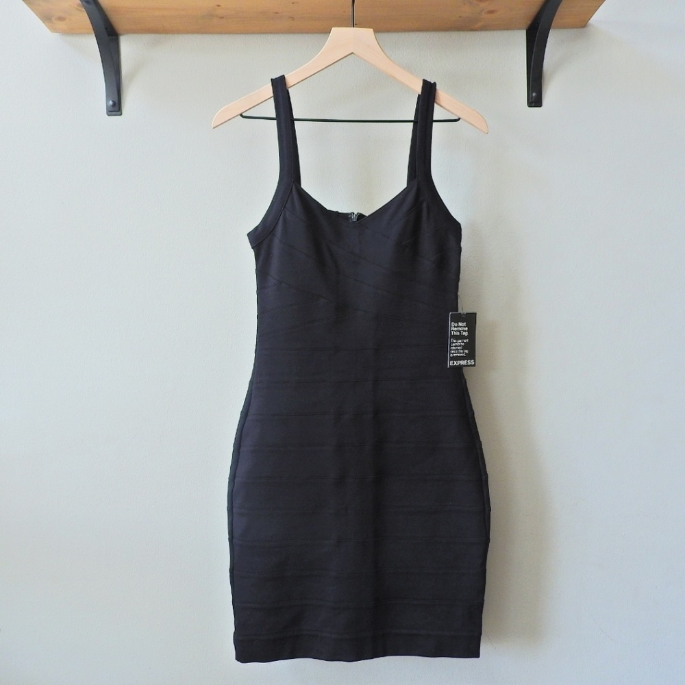 Express little black dress mini dress body con